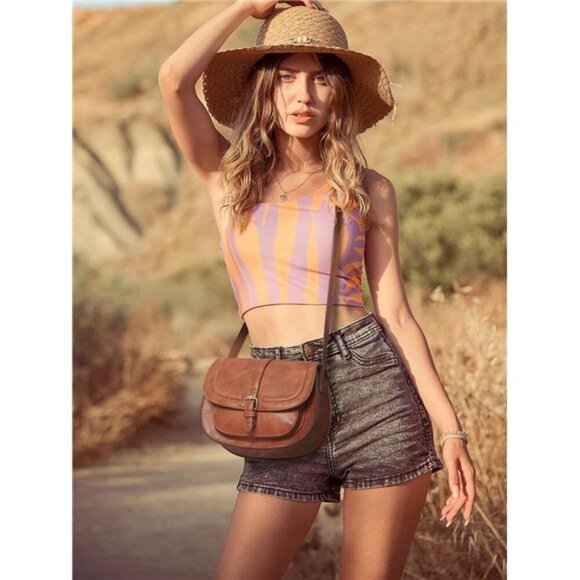 Crossbody Bags for Women,Small Saddle Purse and Boho Cross Body Handbags - Picture 3 of 7
